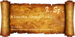 Kinszky Szebáld névjegykártya